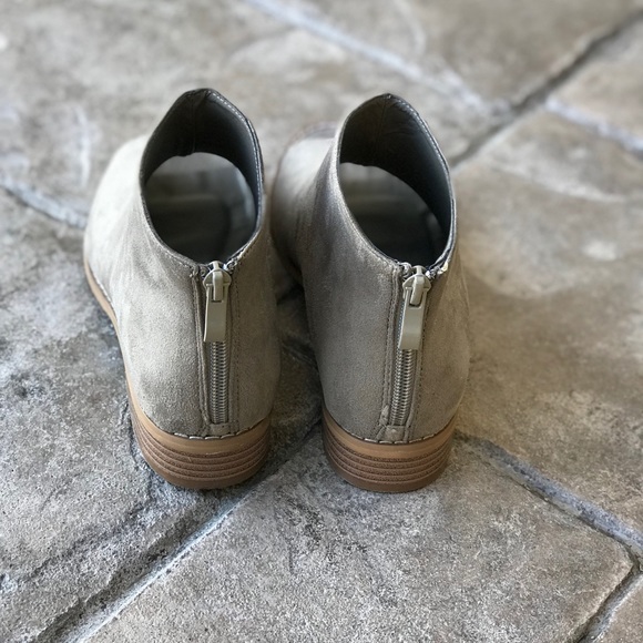 Taupe Boho Chic Peep Toe Ankle Booties - Picture 7 of 7